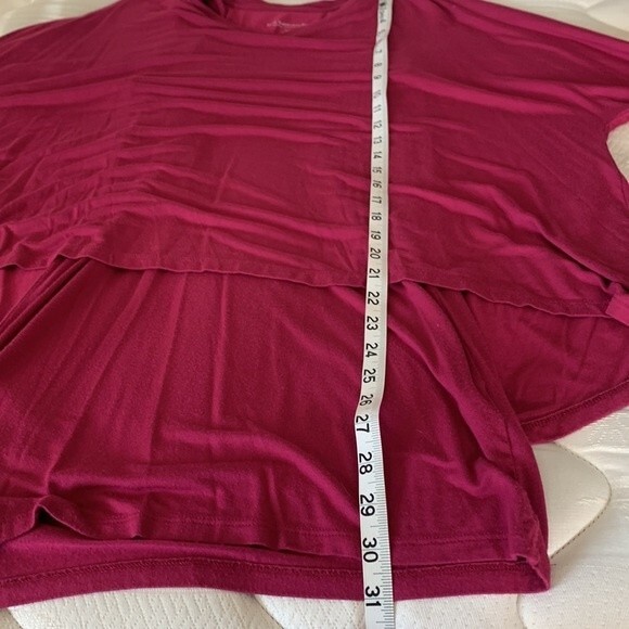 Soft Surroundings Indeevar Tunic Top Layered V-Neck 3/4 Sleeve Fuschia XSMALL - Picture 9 of 9